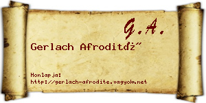 Gerlach Afrodité névjegykártya
